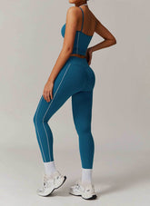 Activewear Set with Double Crossed Tank Top and Legging