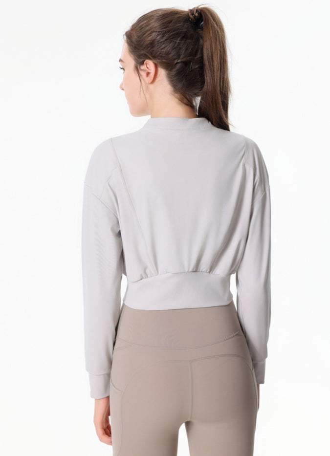 Ribbed Crop Workout Jacket