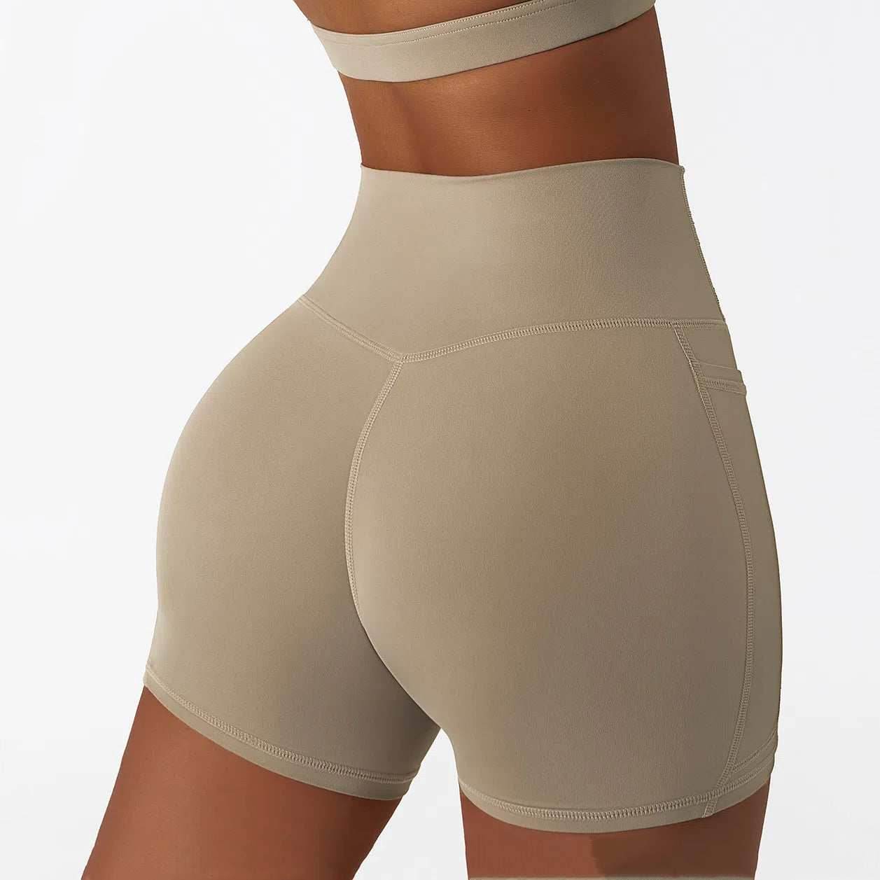 Solid High Waist Yoga Short