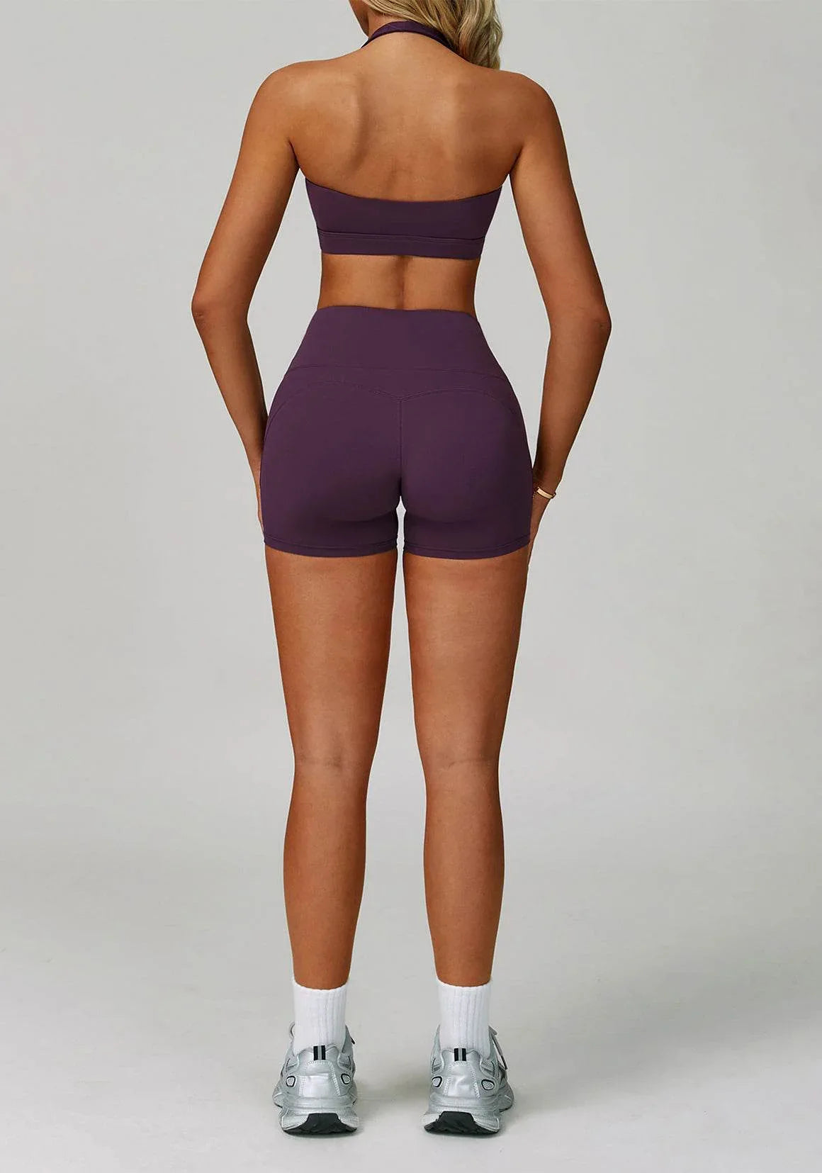 Activewear Set with Halter Sports Bra and Short -