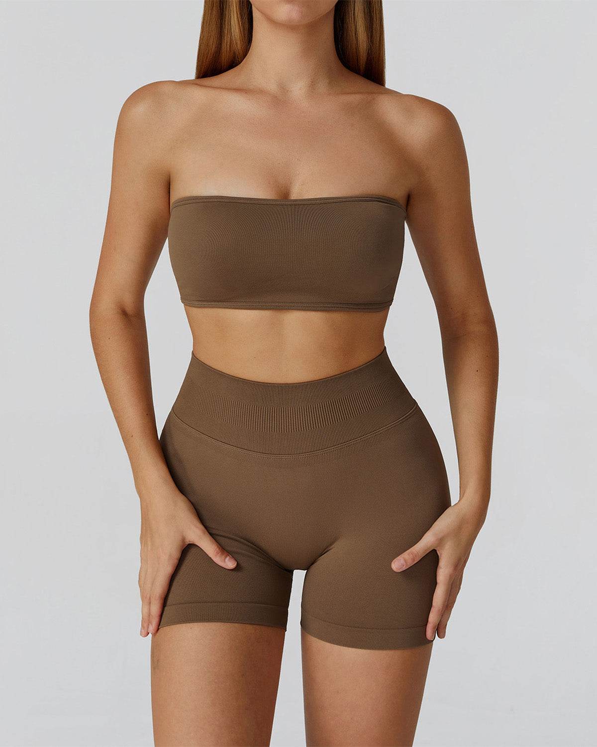 Athletic Wear with Strapless Tube Top and Short