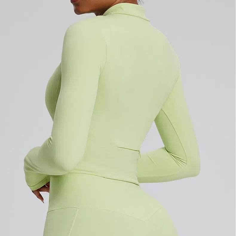 Long Sleeve Half Zip Yoga Jacket with Pocket