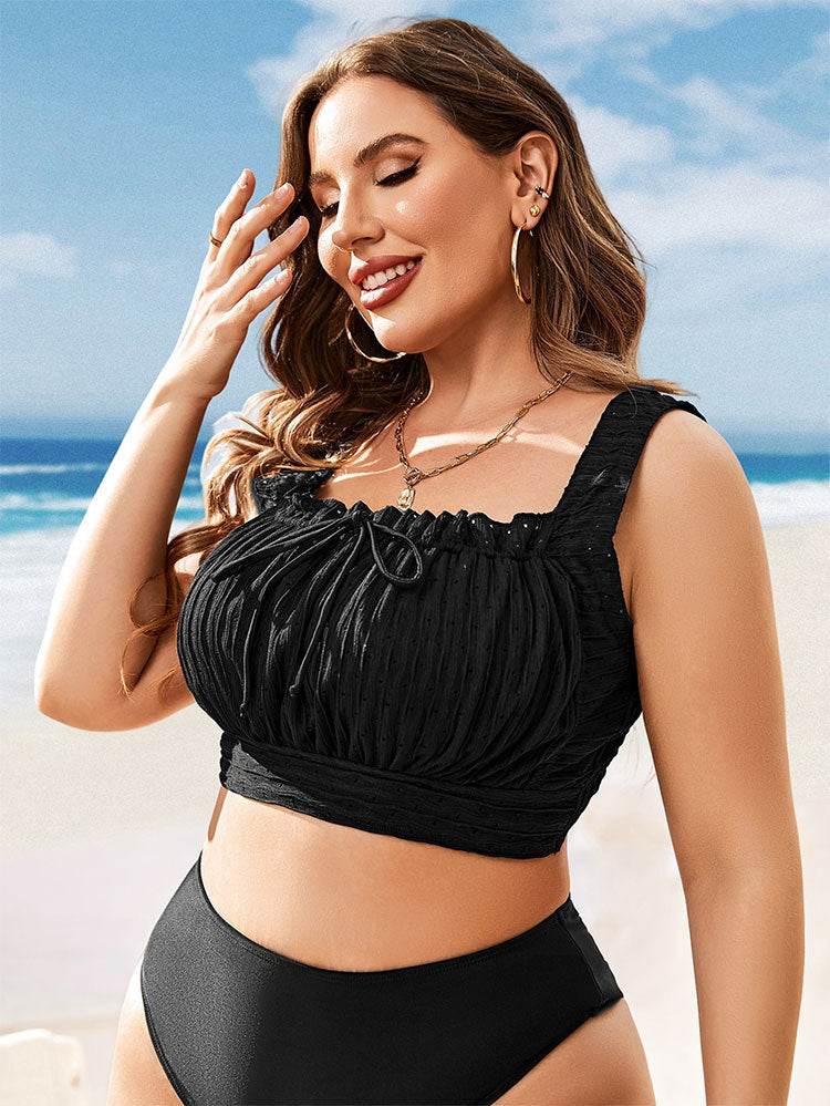 Plus Size U Neck Bikini Tops Swim Bra