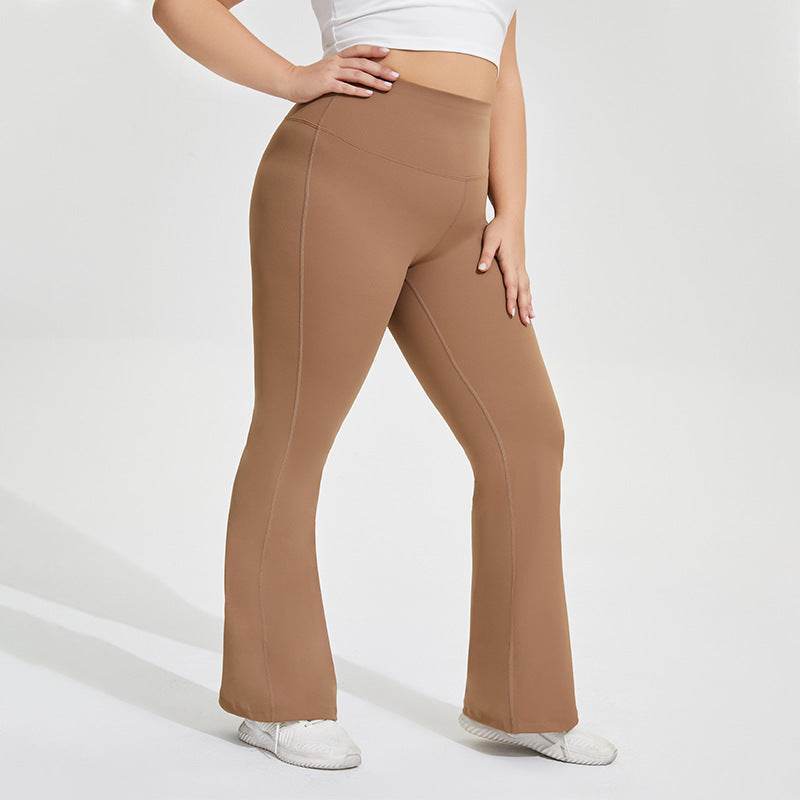 Plus Size High Waist Flared Yoga Pants