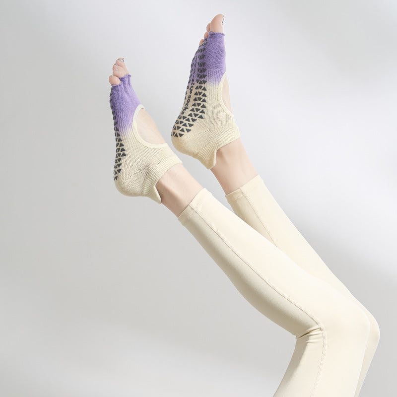 Five-toe Yoga Socks Non Slip Pilates Ankle Socks with Grips