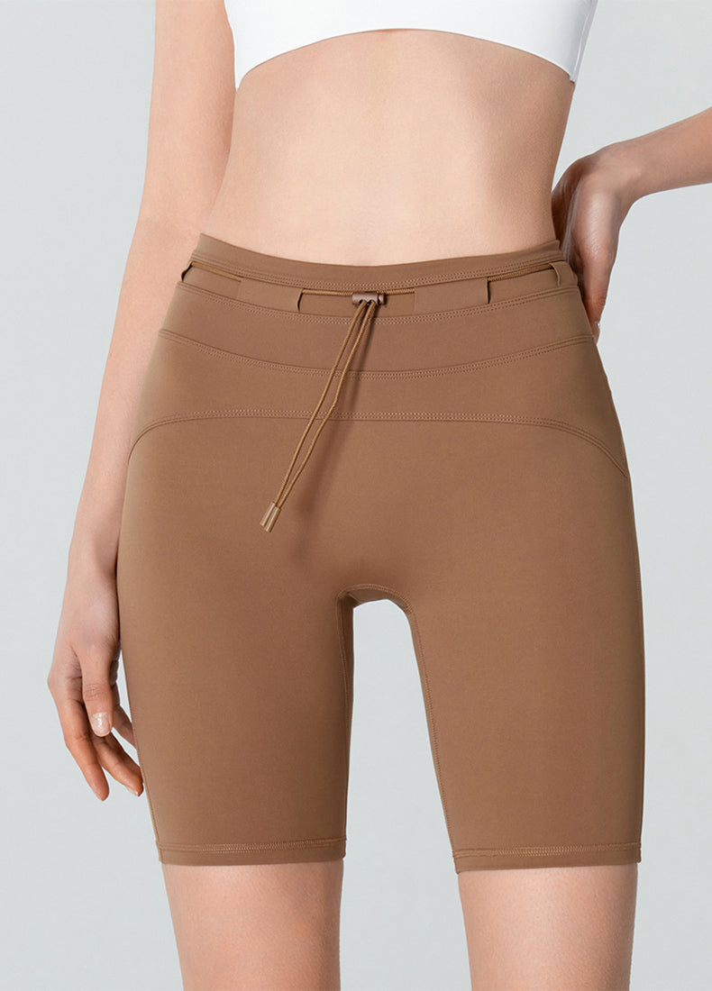 High Waisted Tummy Control Biker Shorts with Adjustable Waist