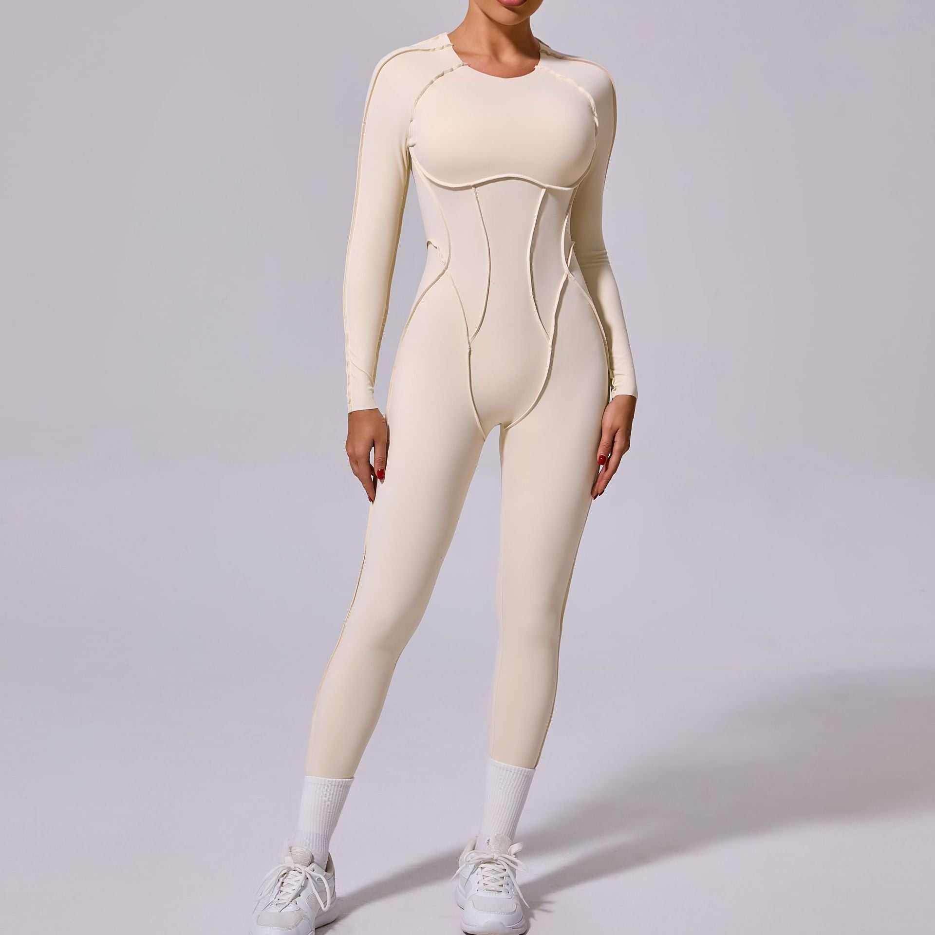 Long Sleeve Backless Yoga Jumpsuits -