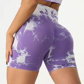 Tie Dye Print High Waist Yoga Short