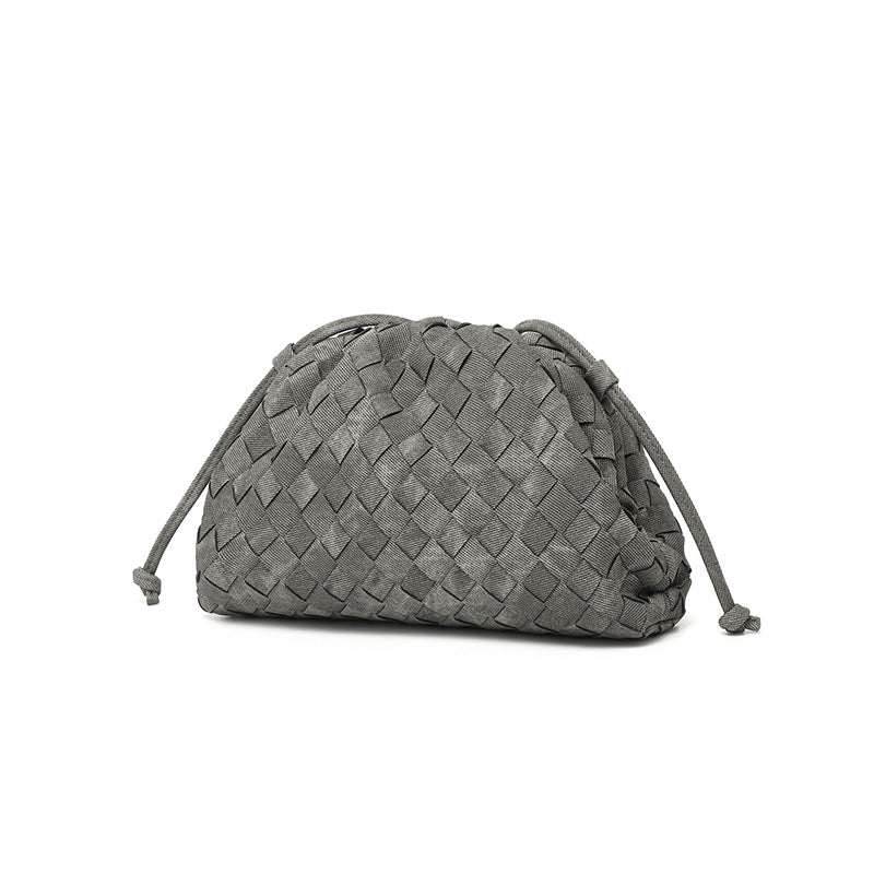 Small Denim Woven Clutches Bag with String