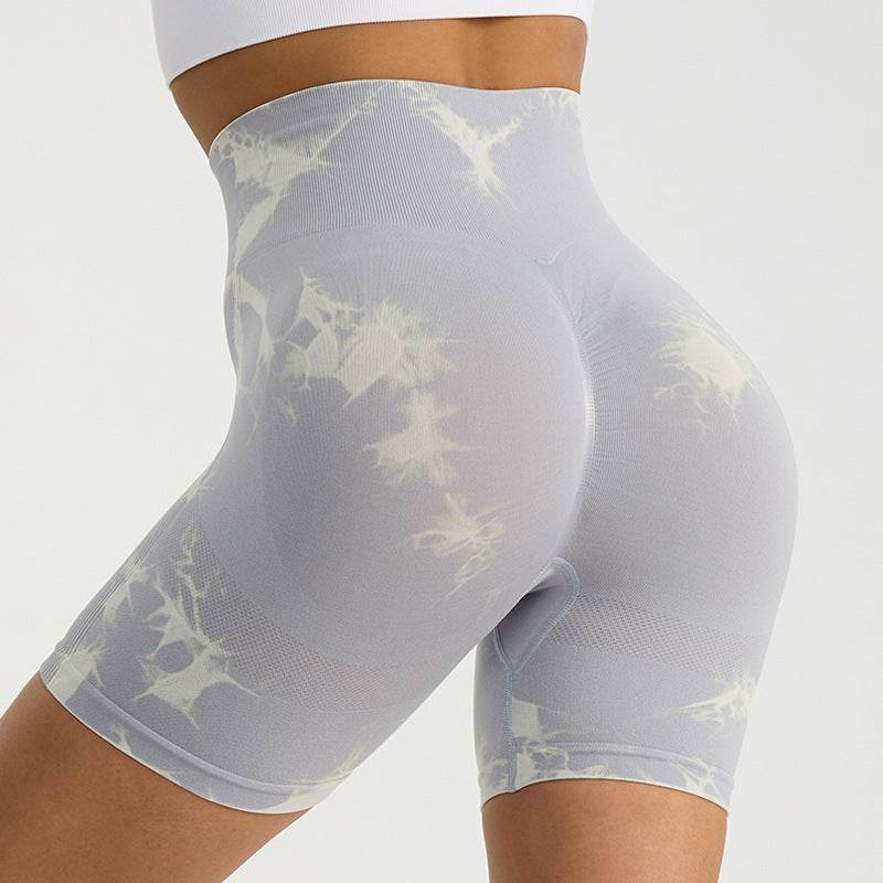 Tie Dye Print High Waist Yoga Short