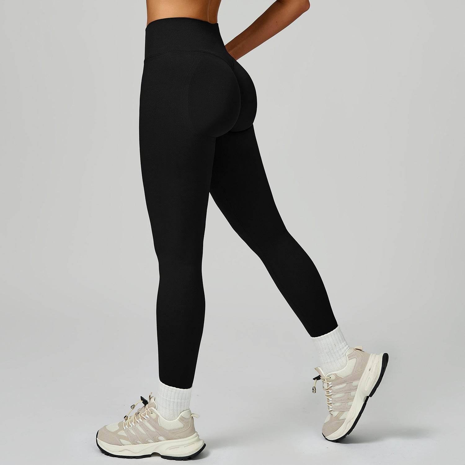 Scrunch Butt Lifting Biker Yoga Leggings - Black