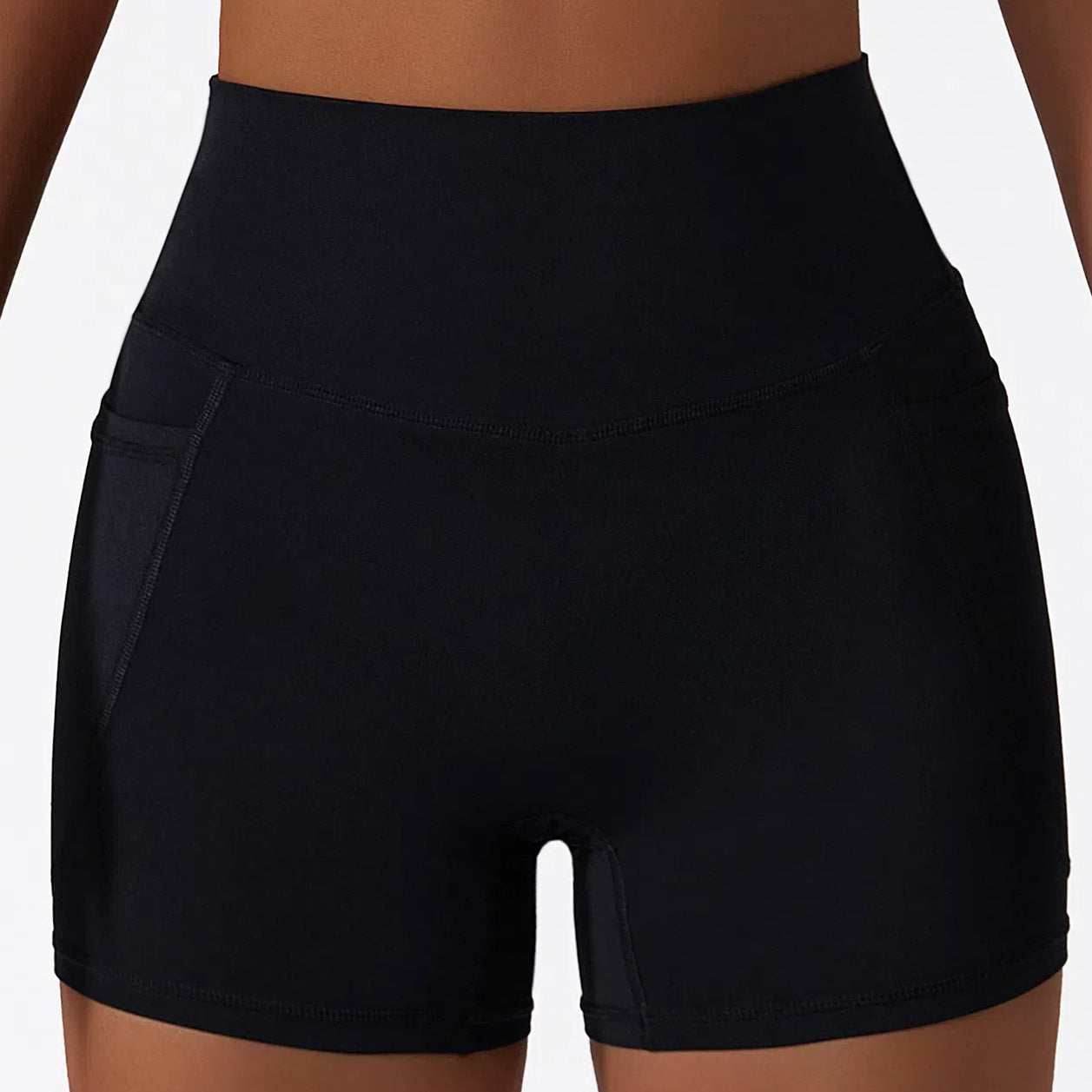 Solid High Waist Yoga Short