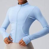 Cropped Full Zip Slim Fit Athletic Jacket