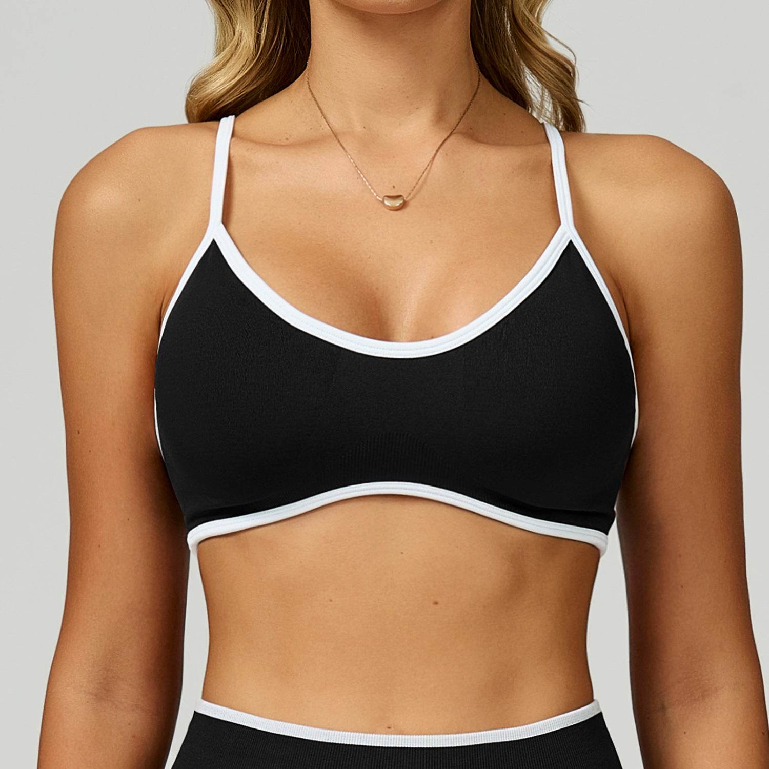 Color Block Sports Bras Workout Strappy Bra