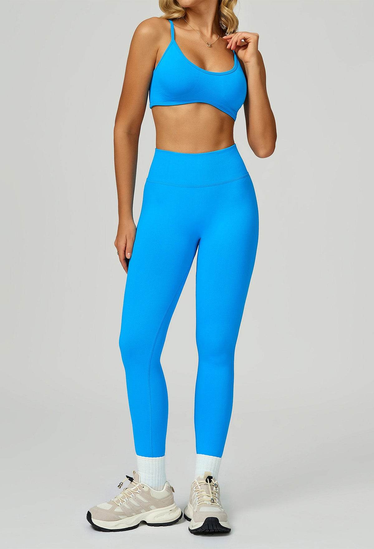 Sport Set with Color Block Sports Bras and Legging -