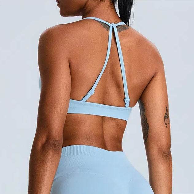 Cross Back Sports Bra with Adjustable Strap