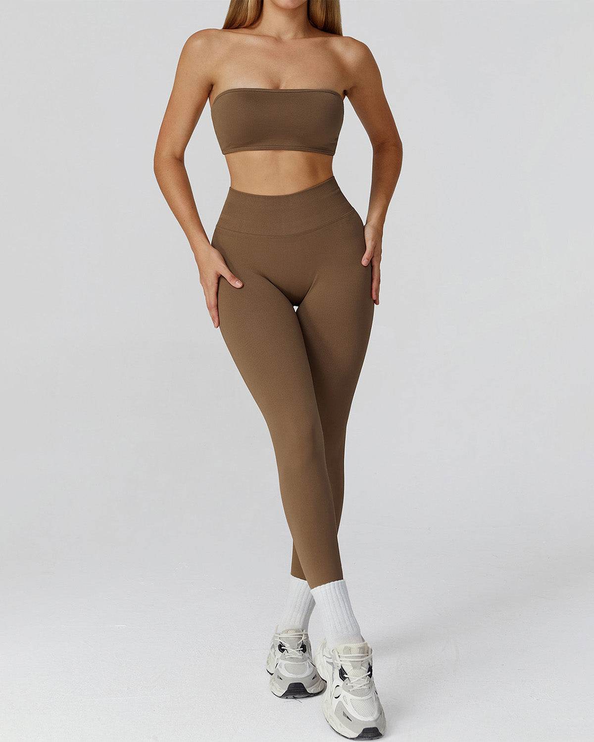 Athletic Wear with Strapless Tube Top and Legging