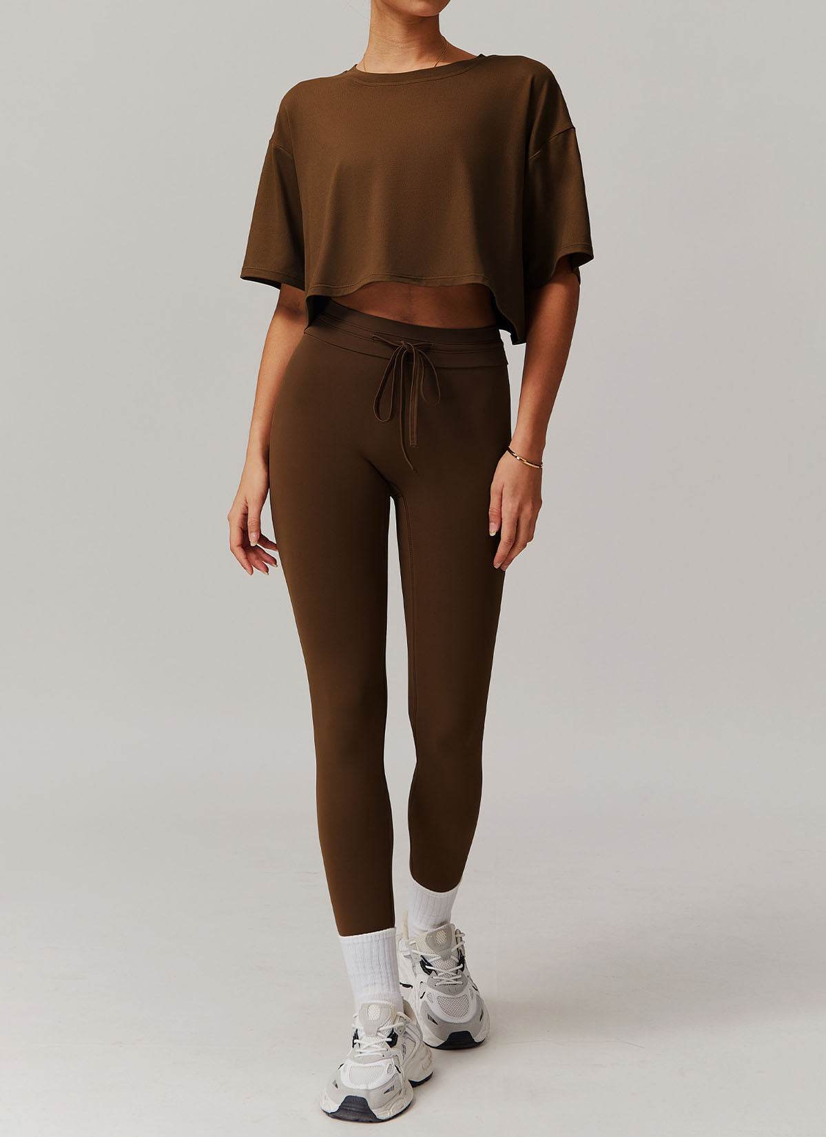 Sports Sets with Short Sleeve T-Shirts and Leggings