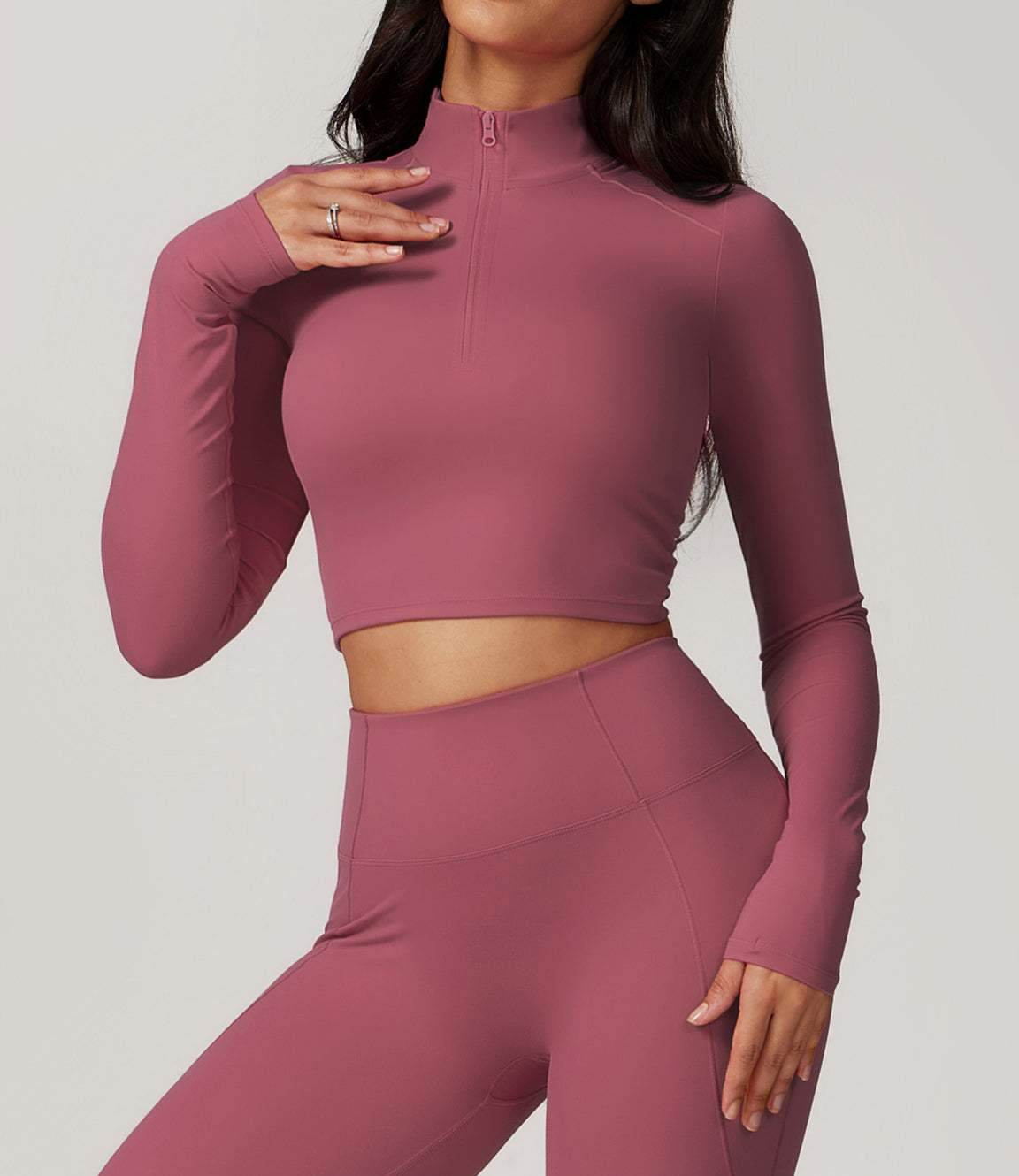 Zipper Yoga Long Sleeve T-Shirt