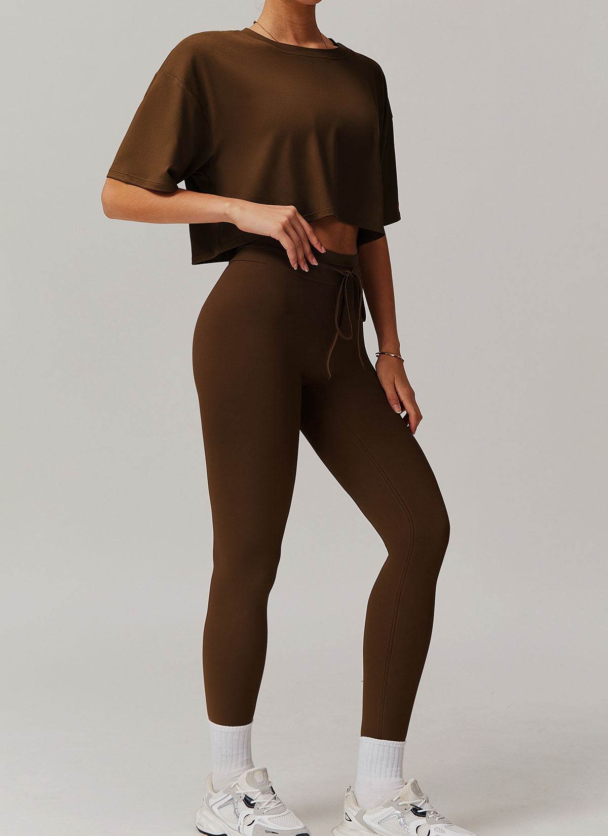Sports Sets with Short Sleeve T-Shirts and Leggings