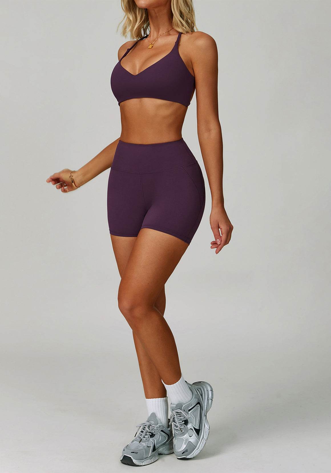 Activewear Set with Cross Back Sports Bra and Short -