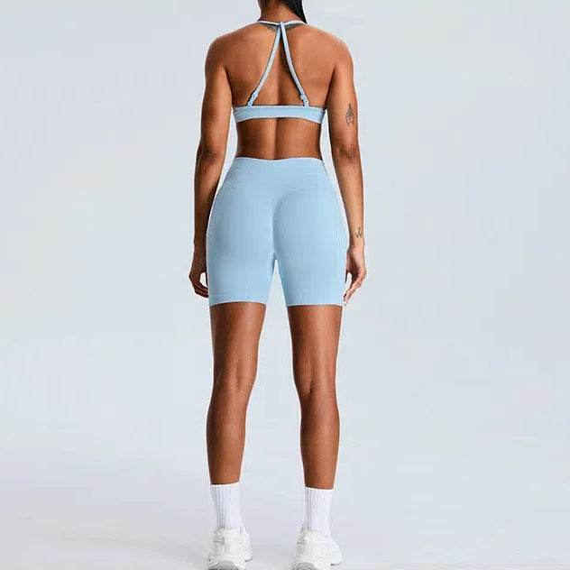 Cross Back Sports Bra with Adjustable Strap
