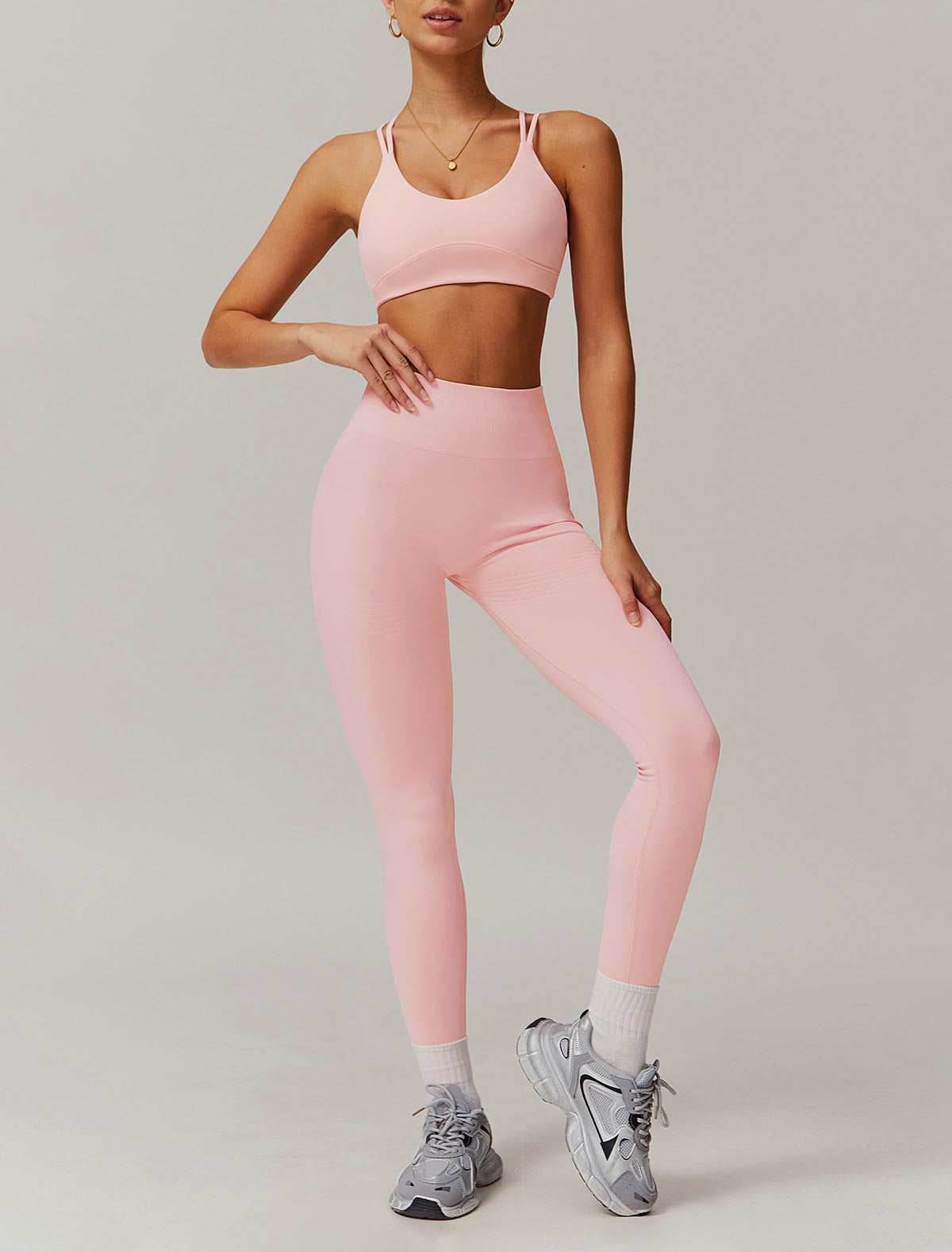 Activewear Set With Cross Back Sports Bra and Leggings