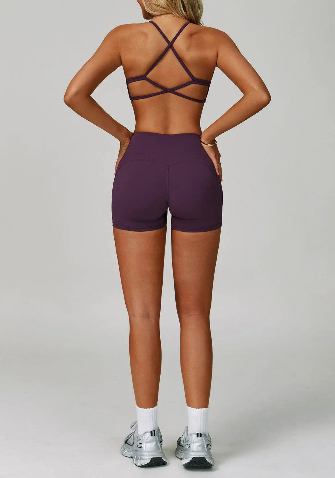 Activewear Set with Cross Back Sports Bra and Short -