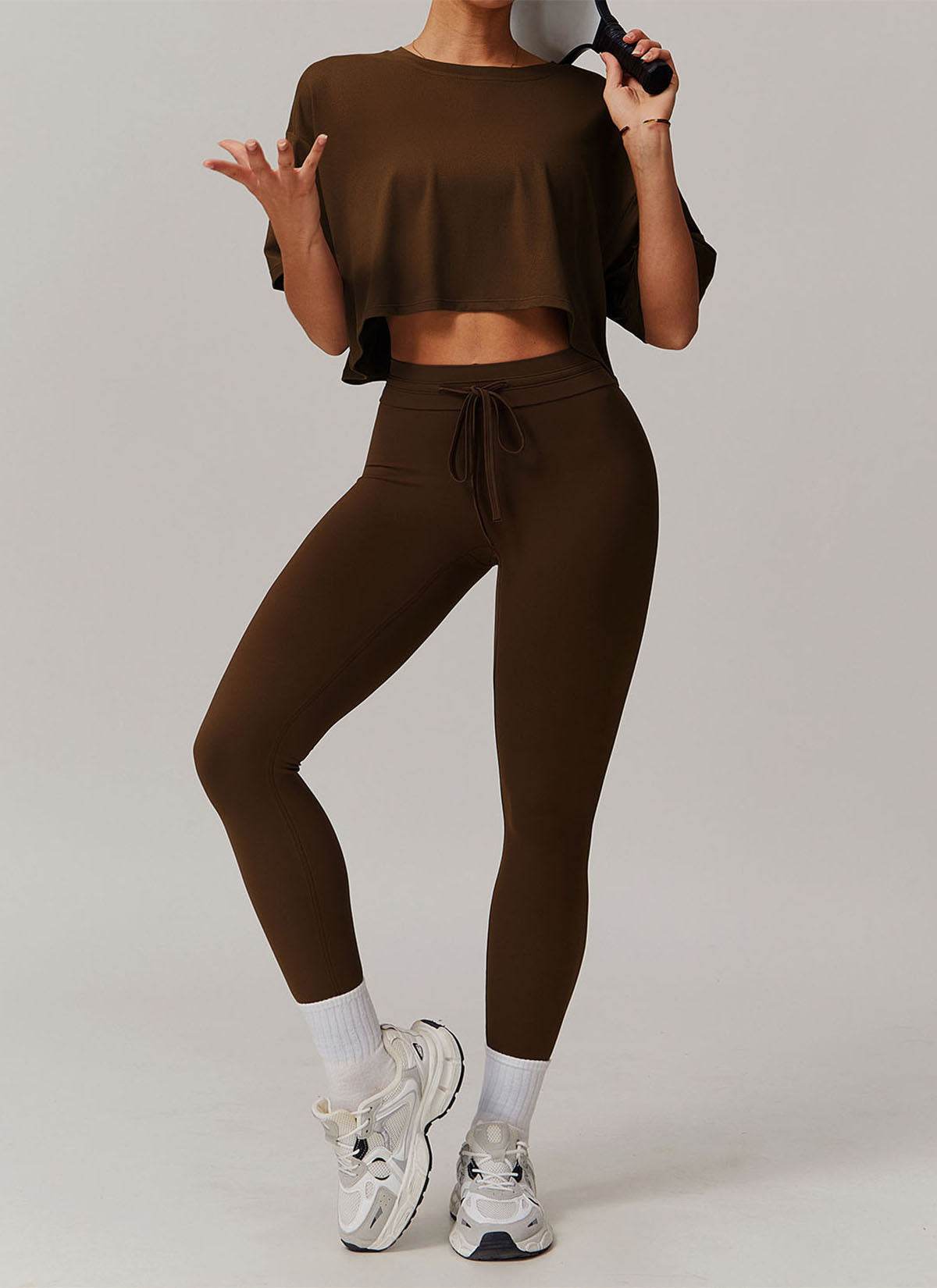 Sports Sets with Short Sleeve T-Shirts and Leggings