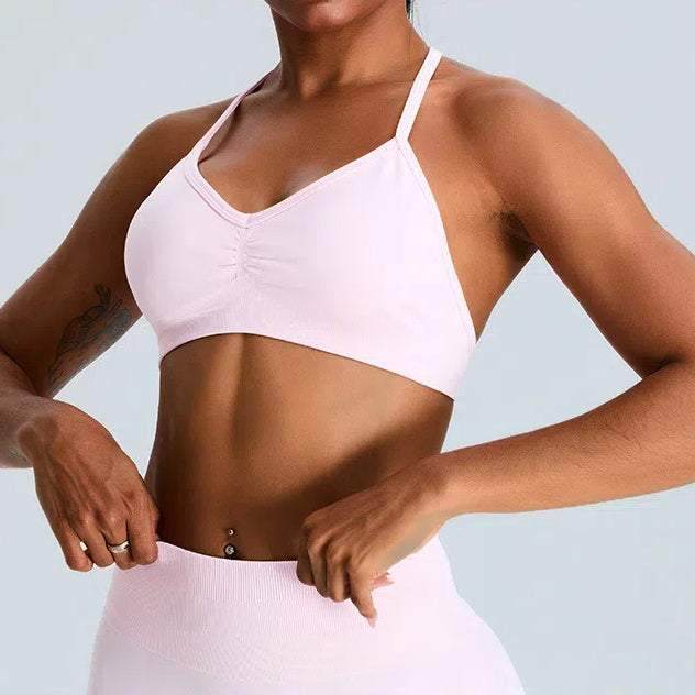 Cross Back Sports Bra with Adjustable Strap