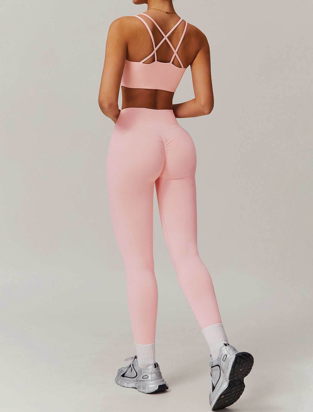 Activewear Set With Cross Back Sports Bra and Leggings
