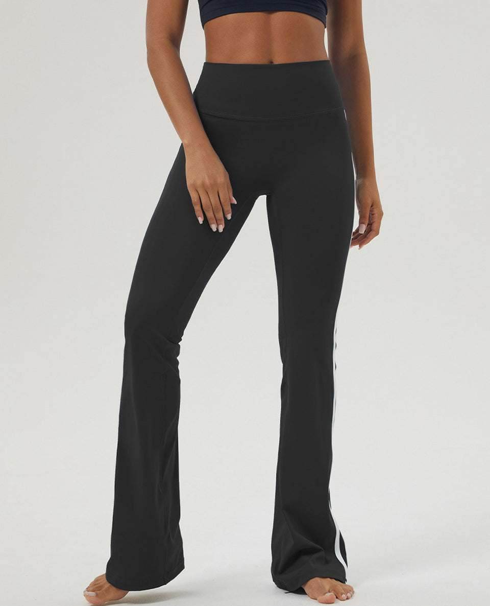 Side Stripe High Waist Fitness Flare Pants