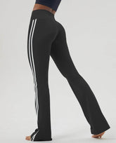 Side Stripe High Waist Fitness Flare Pants