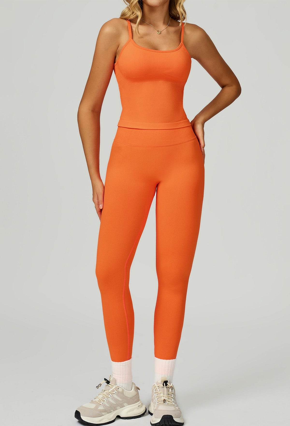 Sport Set with Color Block Tank Top and Legging