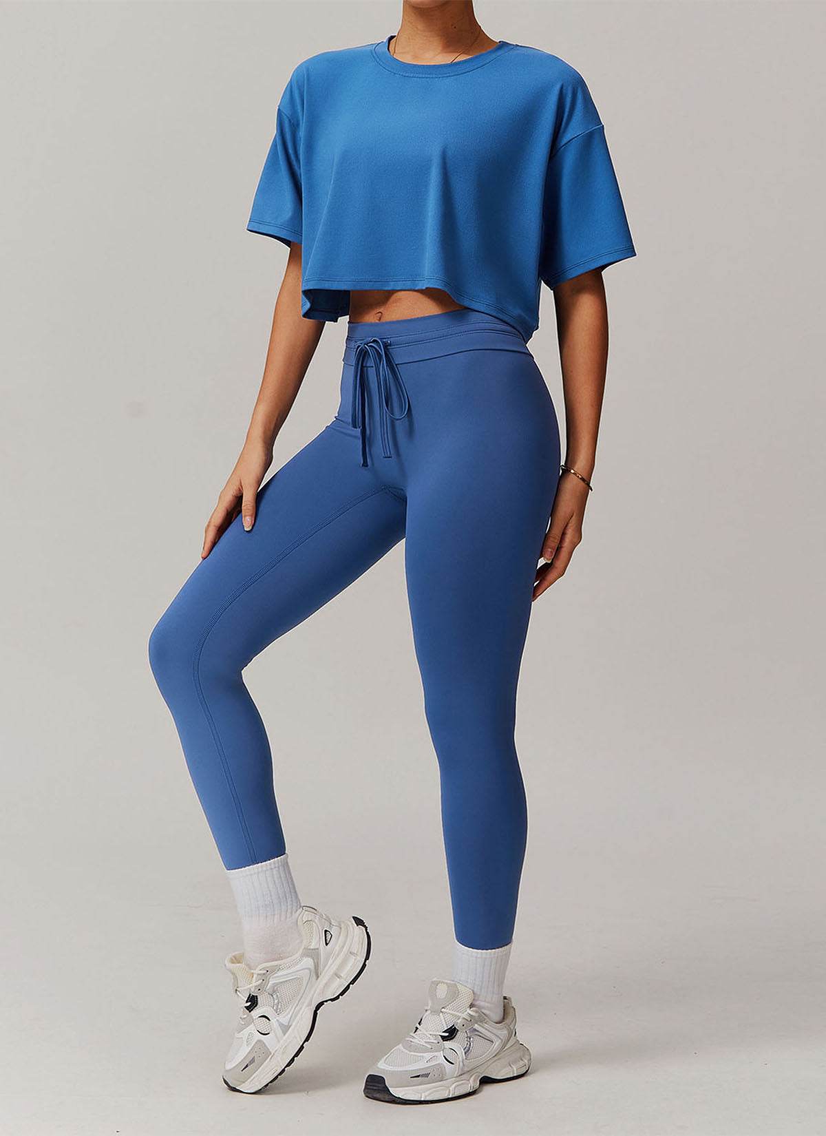 Sports Sets with Short Sleeve T-Shirts and Leggings