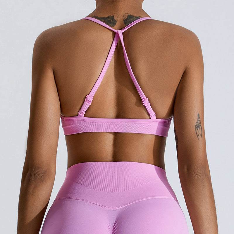 Cross Back Sports Bra with Adjustable Strap