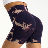 Tie Dye Print High Waist Yoga Short