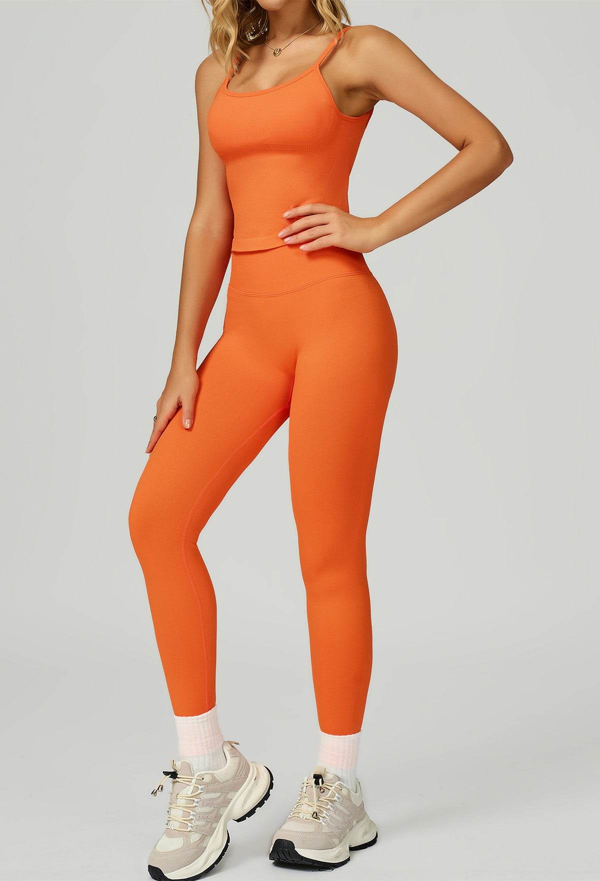 Sport Set with Color Block Tank Top and Legging