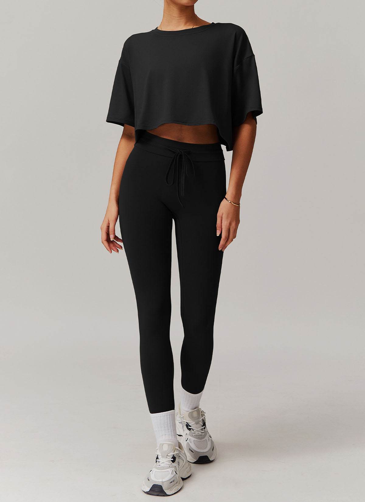 Sports Sets with Short Sleeve T-Shirts and Leggings