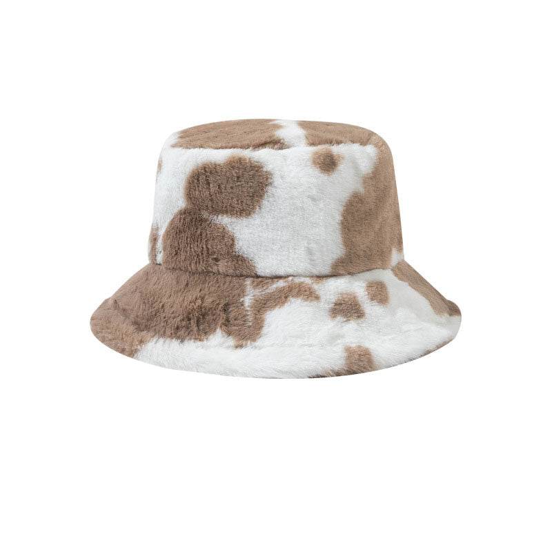 Winter Fuzzy Bucket Hat Lambswool Warm Fisherman Cap