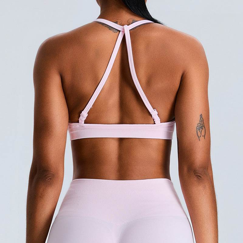 Cross Back Sports Bra with Adjustable Strap