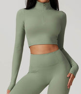 Zipper Yoga Long Sleeve T-Shirt
