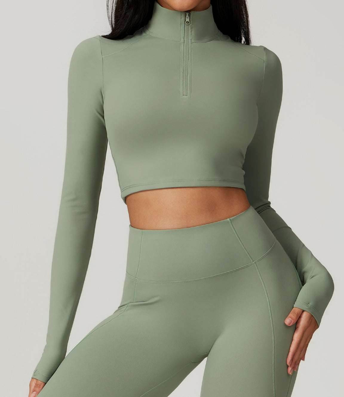 Zipper Yoga Long Sleeve T-Shirt