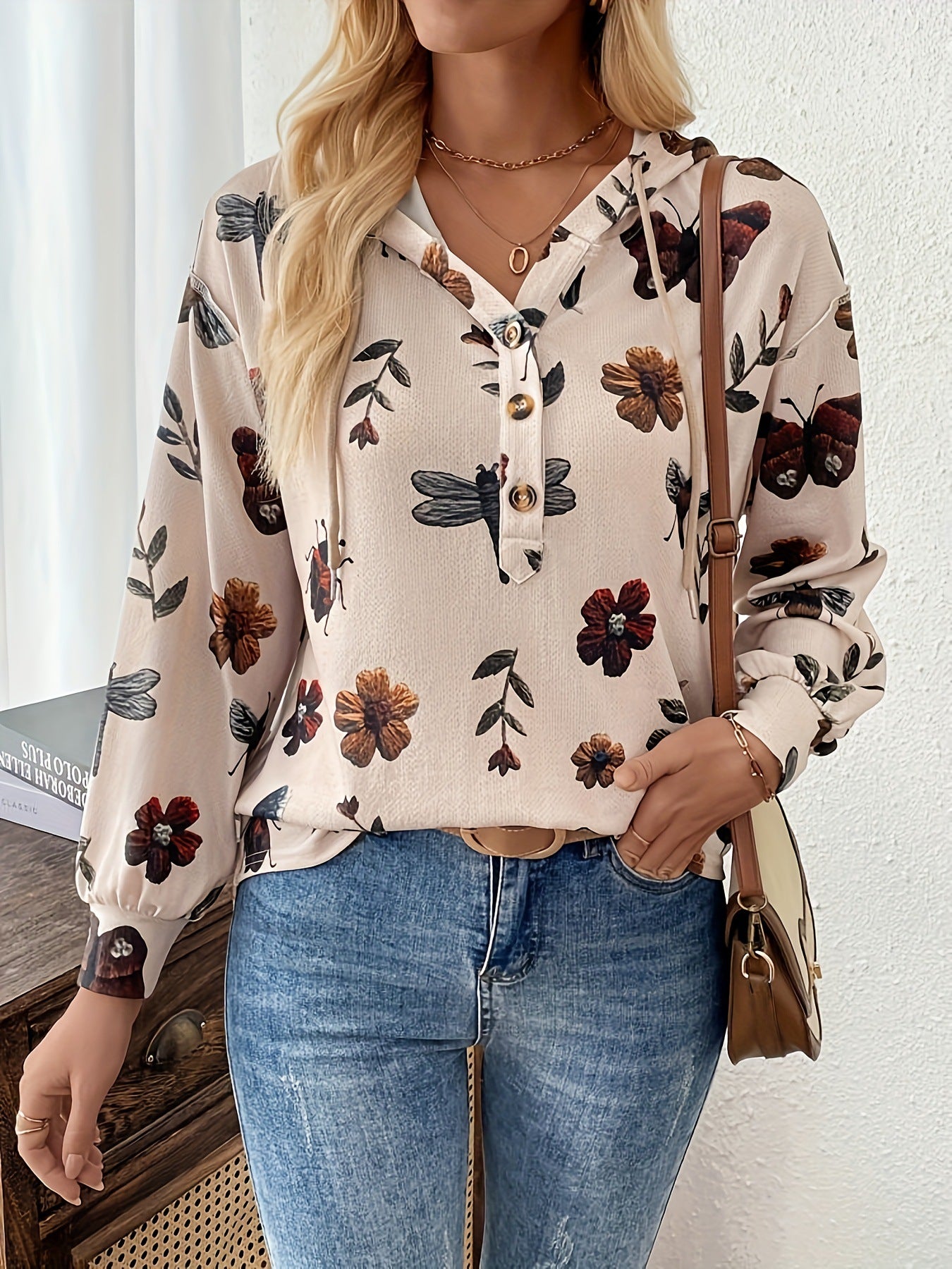 Fall Long Sleeve Hoodies Sweatshit V Neck Casual Tops
