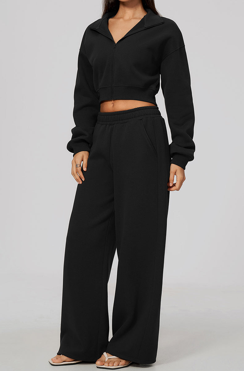 Casual Sports Set with Zip Jacket and Sweatpant
