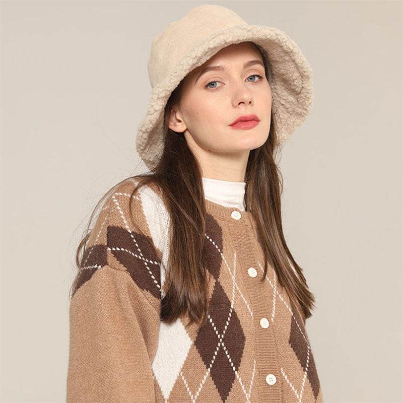 Winter Bucket Hat Trendy Fleece Warm Fisherman Cap