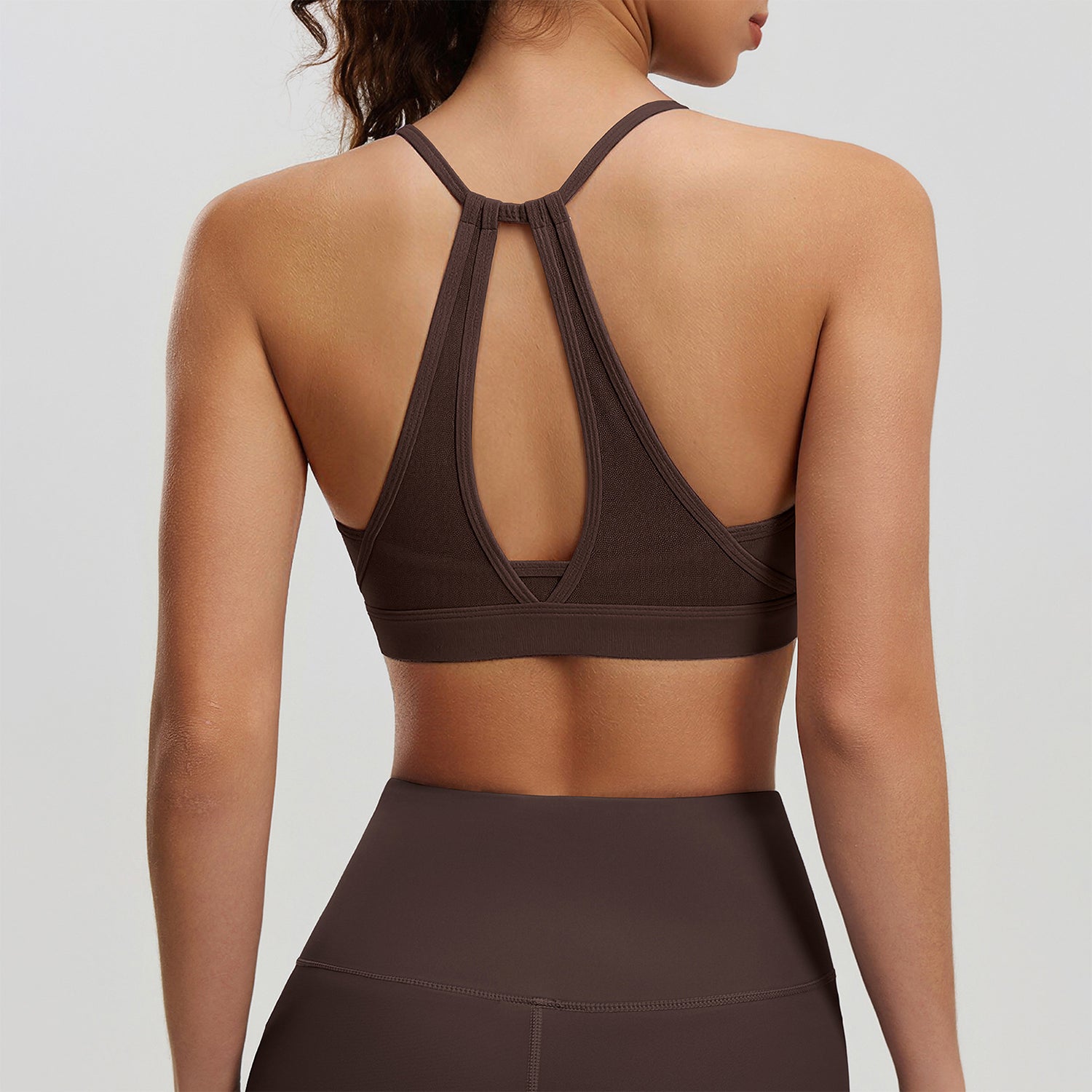 Mesh Halter Neck Sports Bras Spaghetti Straps Yoga Tank Tops