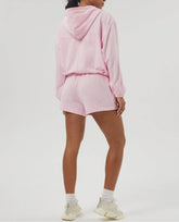 Loose Sports Set with Full Zip Hooded and Adjustable Short