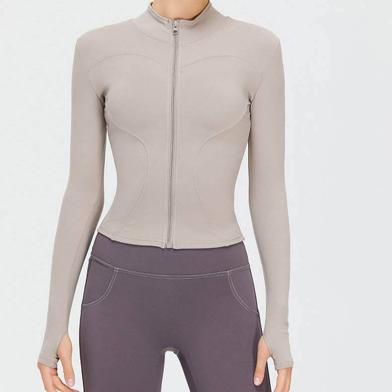 Full Zip Up Yoga Jacket with Thumb Hole