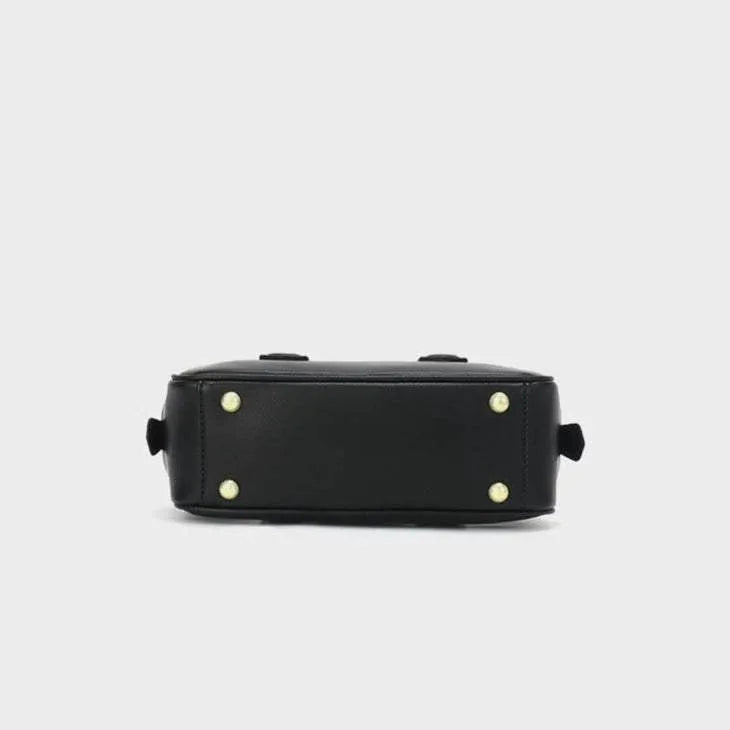 Retro Leather Handle Shoulder Bag -